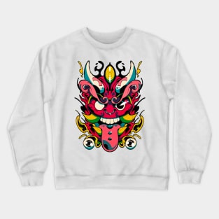 japanese demon mask Crewneck Sweatshirt